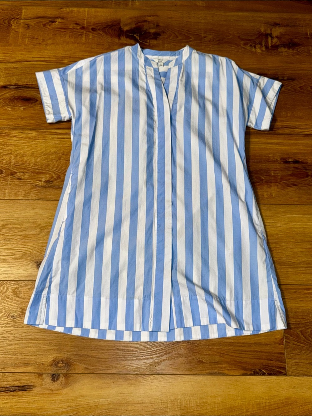crown & ivy Blue and White Striped Split-Neck Tunic